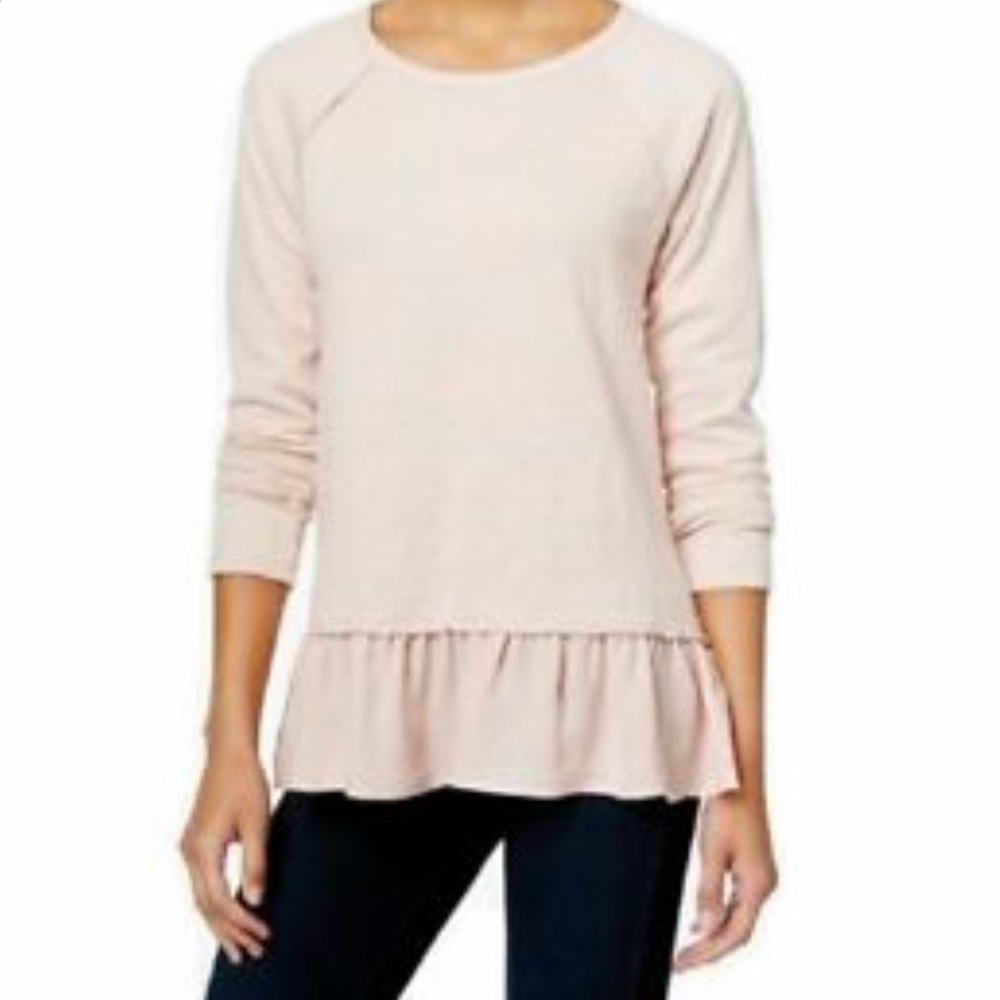 Juniors Fading Pink Printed Raglan-Sleeve